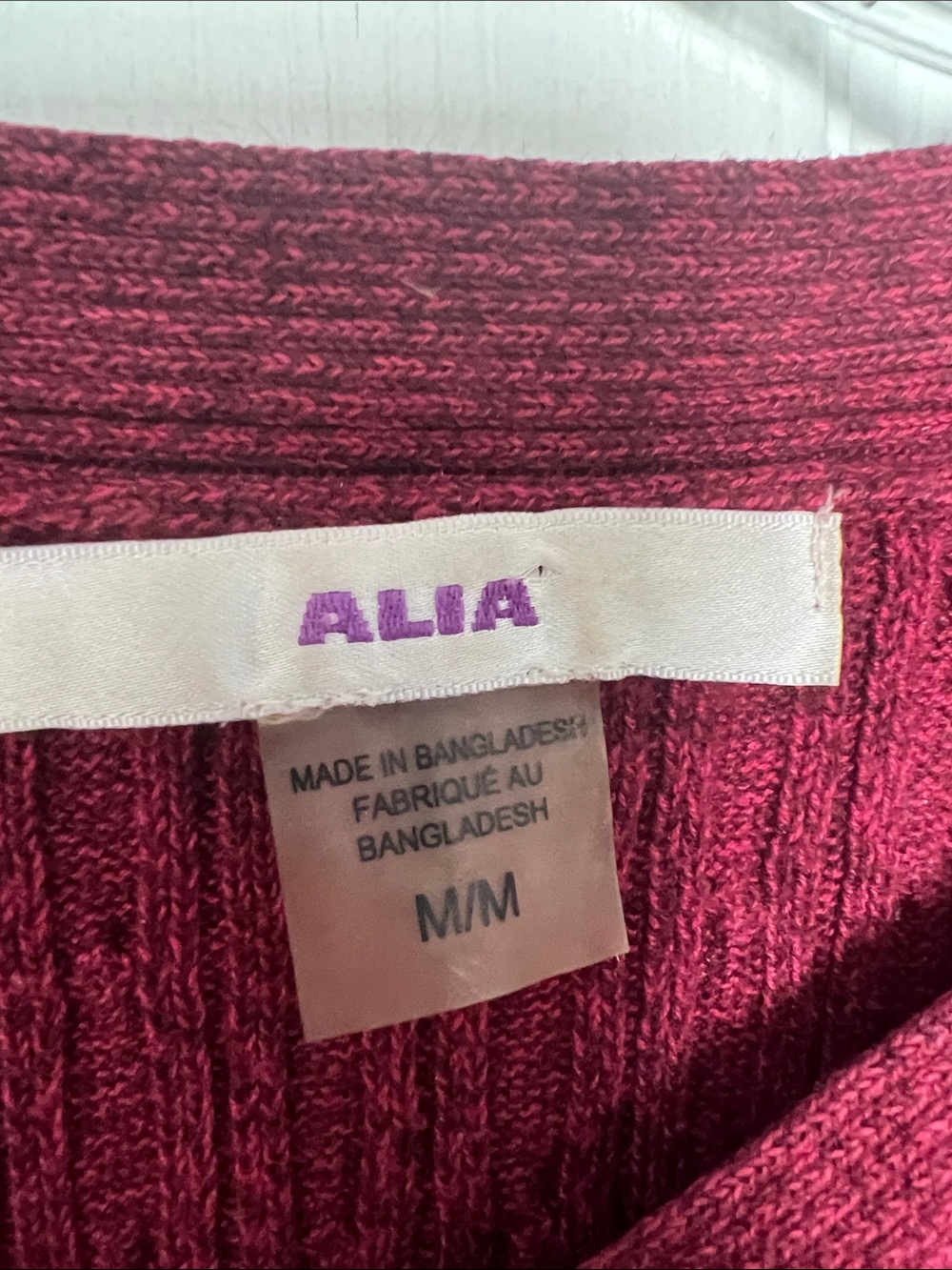 Alia Deep Raspberry Cable Knit Button-Shoulder Sweater - Picture 2 of 5